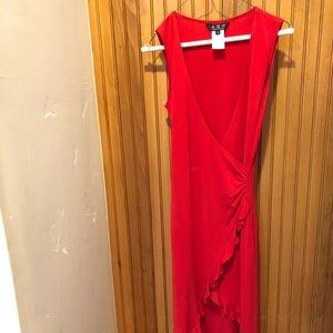 ABS  red dress with ruffles